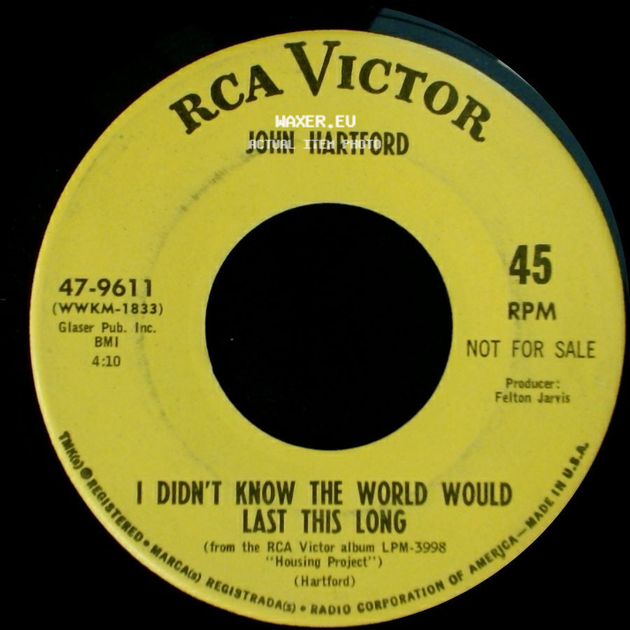 John Hartford - The Category Stomp / I Didn't Know The World Would Last This Long side B