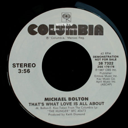 Michael Bolton - That's What Love Is All About / That's What Love Is All About side B