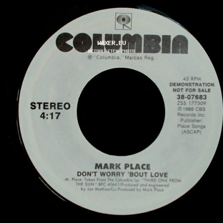 Mark Place - Don't Worry 'bout Love / Don't Worry 'bout Love side A