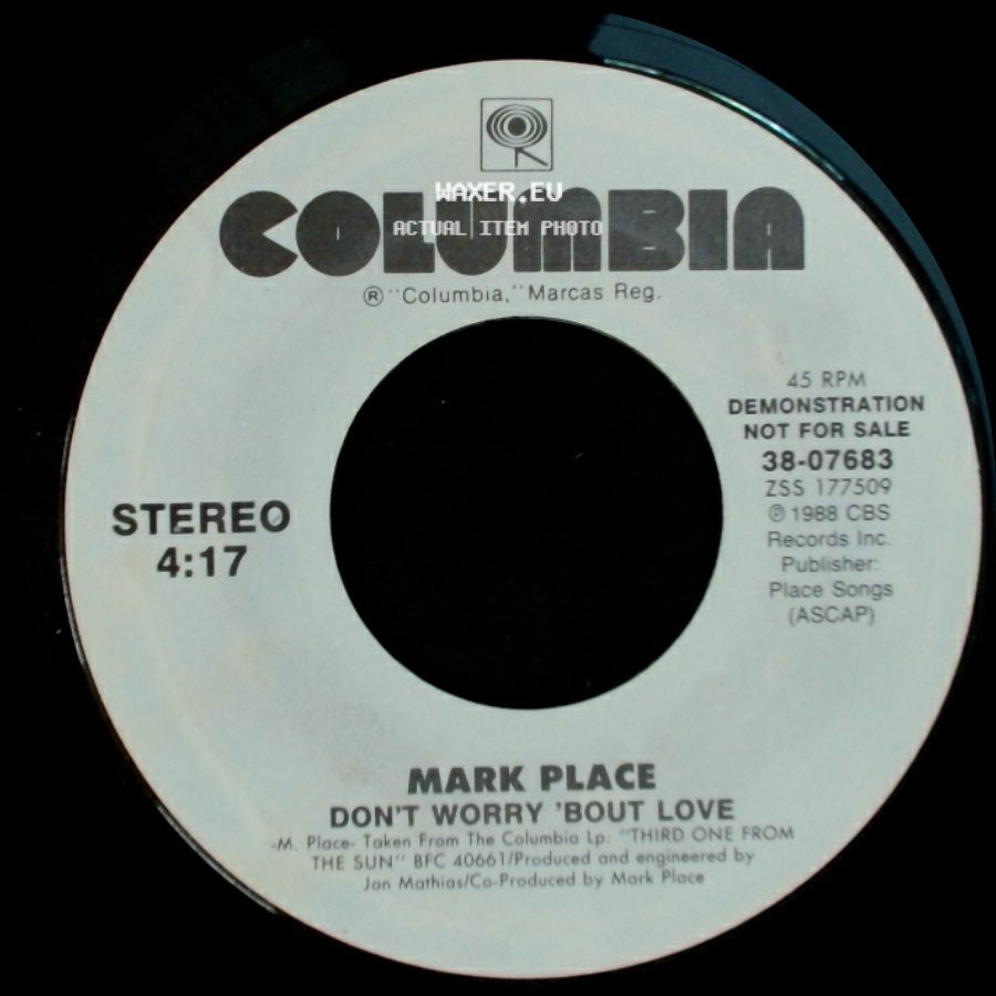 Mark Place - Don't Worry 'bout Love / Don't Worry 'bout Love side B