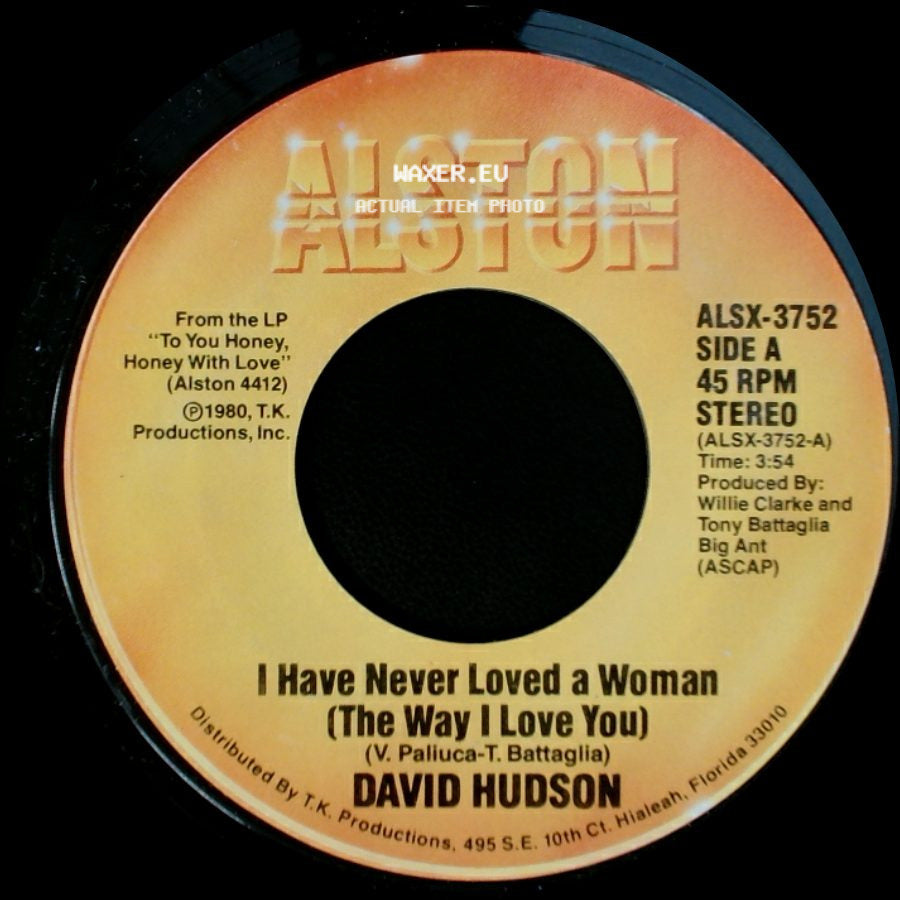 David Hudson - I Have Never Loved A Woman (The Way I Love You) / Scratch My Back side A