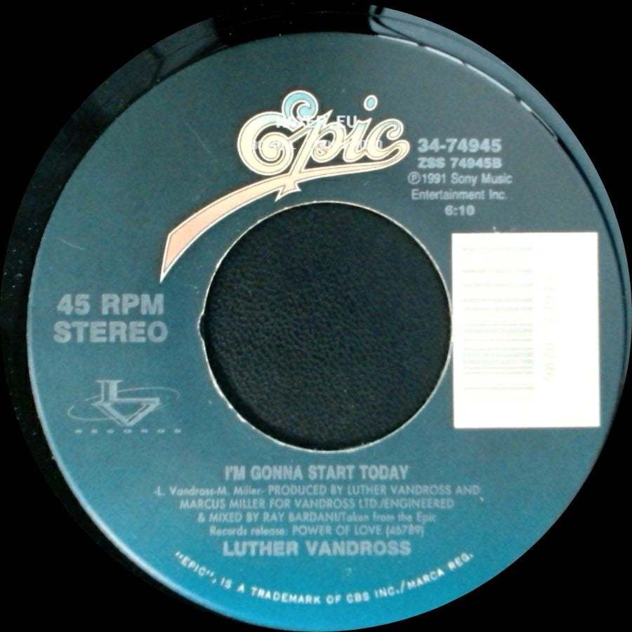 Luther Vandross - I'm Gonna Start Today / Little Miracles (Happen Every Day) side A