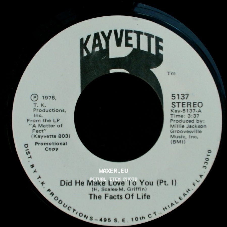 The Facts Of Life - Did He Make Love To You (Pt. I) / Did He Make Love To You (Pt. I) side B