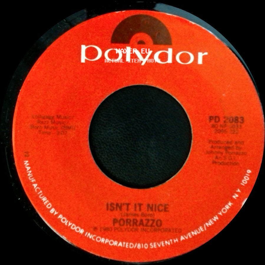 Porrazzo - Lady Of Light / Isn't It Nice side B
