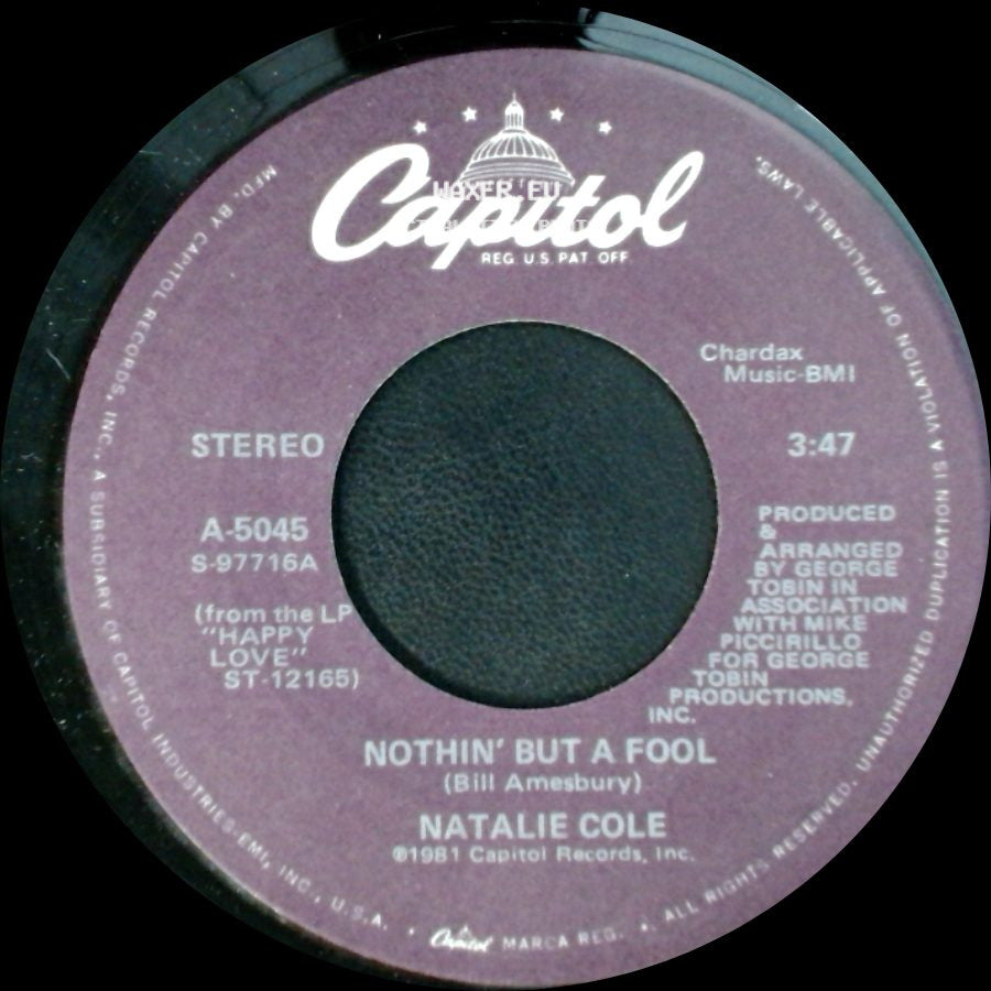 Natalie Cole - Nothin' But A Fool / The Joke Is On You side A