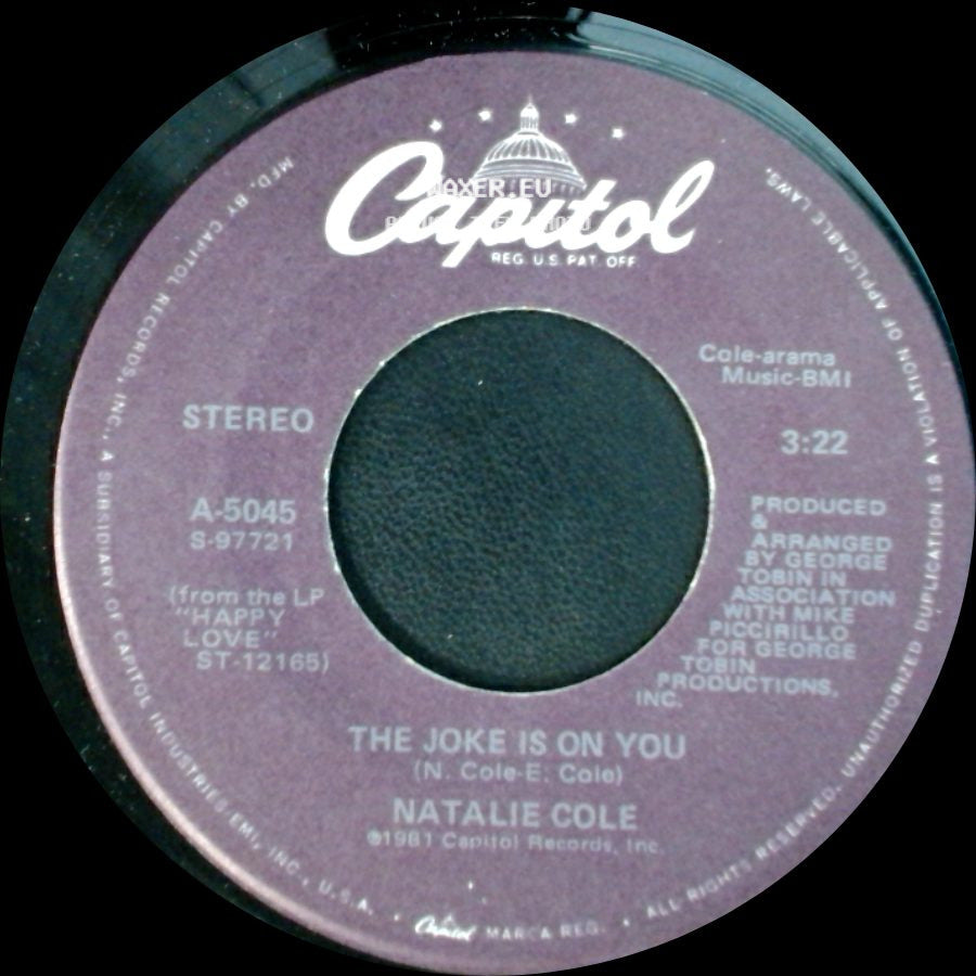 Natalie Cole - Nothin' But A Fool / The Joke Is On You side B