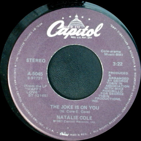 Natalie Cole - Nothin' But A Fool / The Joke Is On You side B