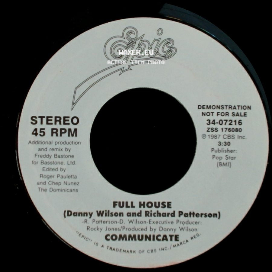 Full House (Danny Wilson And Richard Patterson) / Communicate - Communicate / Full House (Danny Wilson And Richard Patterson) side A