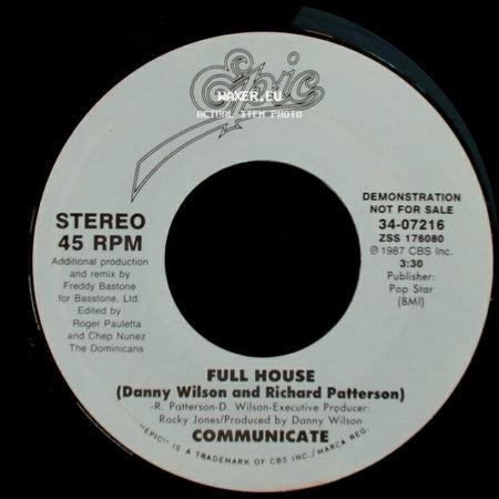 Full House (Danny Wilson And Richard Patterson) / Communicate - Communicate / Full House (Danny Wilson And Richard Patterson) side A