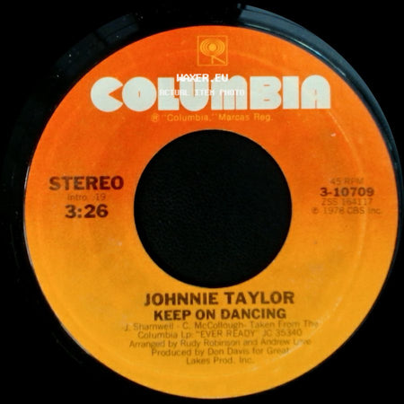 Johnnie Taylor - Keep On Dancing / I Love To Make Love When It's Raining side A