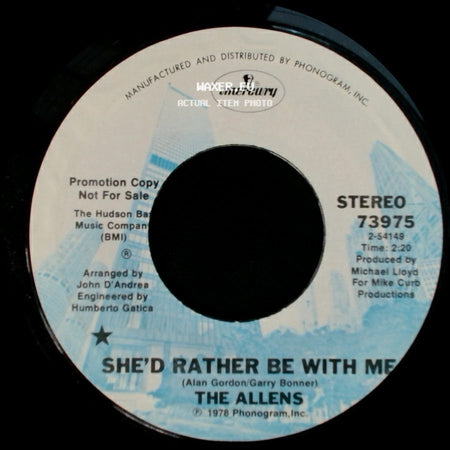 The Allens - She'd Rather Be With Me / I Can Only Give You Love side A