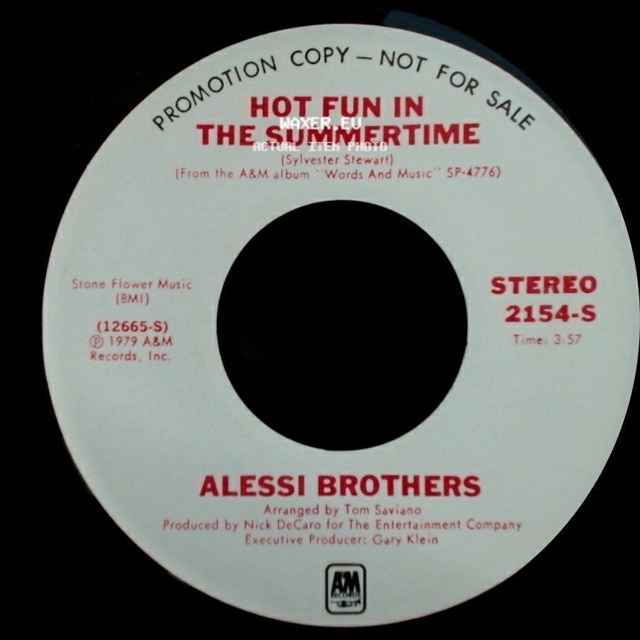 Alessi Brothers - Hot Fun In The Summertime / Hot Fun In The Summertime side A