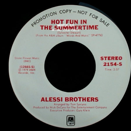 Alessi Brothers - Hot Fun In The Summertime / Hot Fun In The Summertime side A