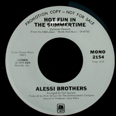 Alessi Brothers - Hot Fun In The Summertime / Hot Fun In The Summertime side B