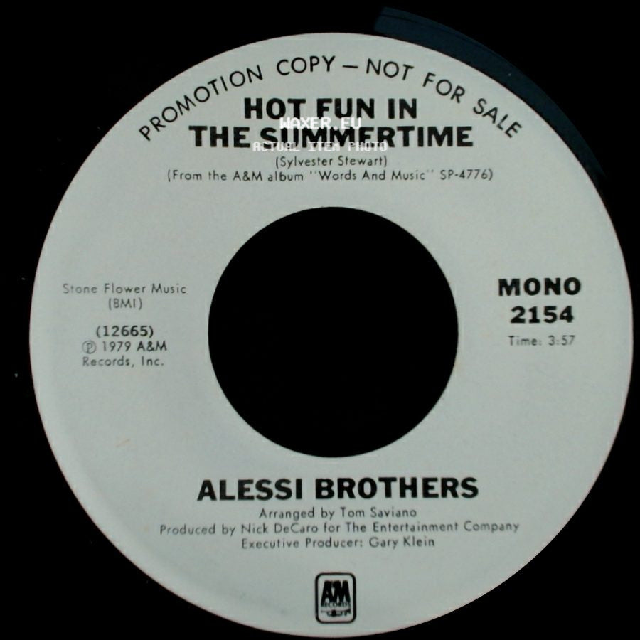 Alessi Brothers - Hot Fun In The Summertime / Hot Fun In The Summertime side B
