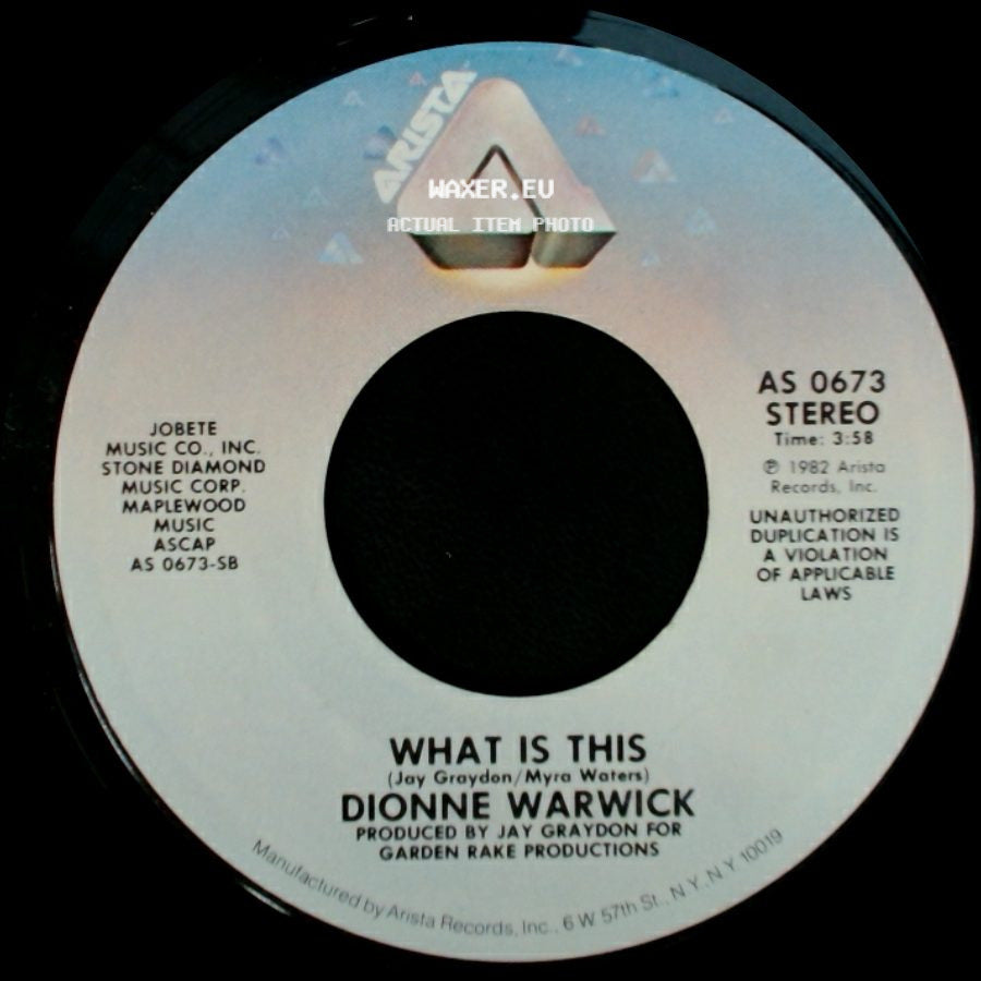 Dionne Warwick / Dionne Warwick And Johnny Mathis - What Is This / Friends In Love side A