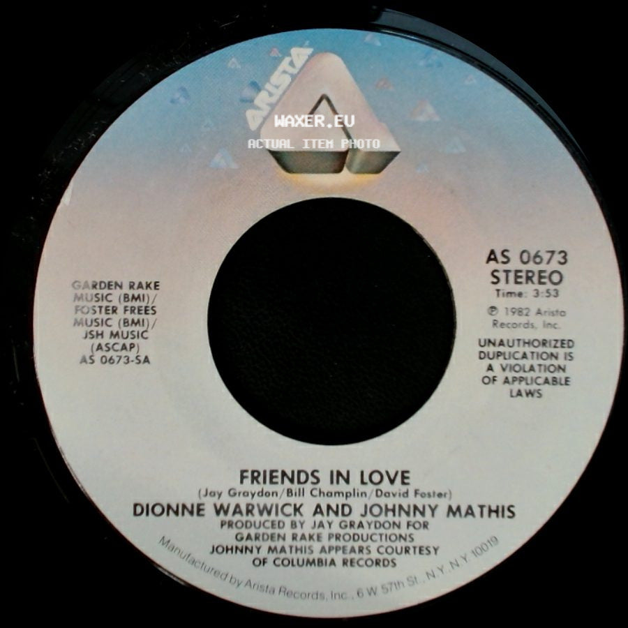 Dionne Warwick / Dionne Warwick And Johnny Mathis - What Is This / Friends In Love side B