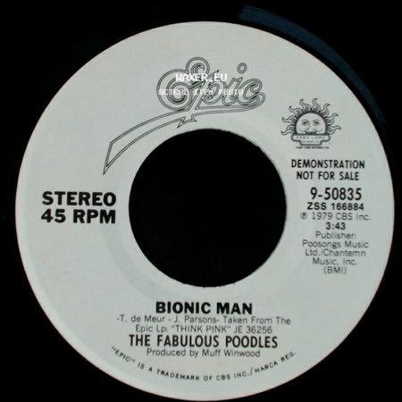 The Fabulous Poodles - Bionic Man / Bionic Man side A
