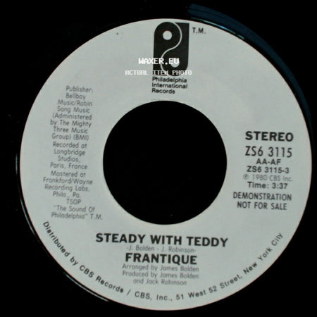 Frantique - Steady With Teddy / Steady With Teddy side B