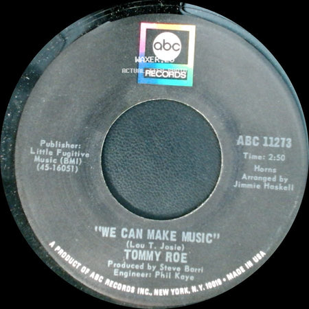 Tommy Roe - Gotta Keep Rolling Along / We Can Make Music side B