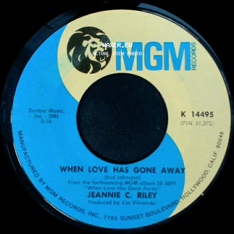 Jeannie C. Riley - When Love Has Gone Away / Thou Shall Not Kill side A