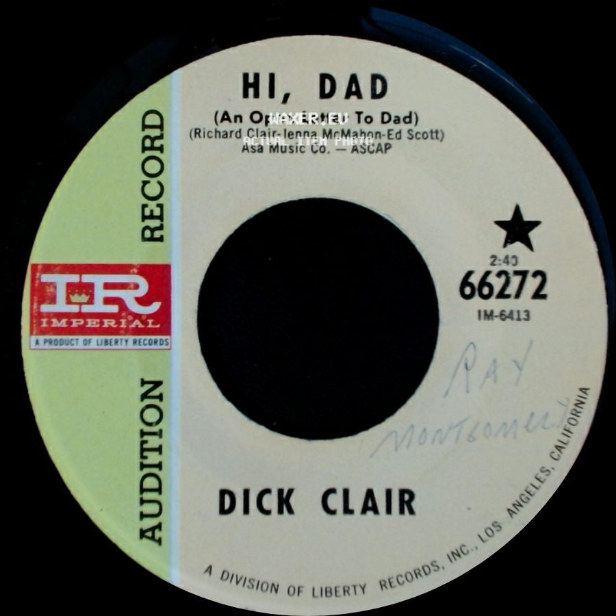 Dick Clair - Tell That Joke / Hi, Dad (An Open Letter To Dad) side B