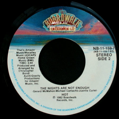 Hot - Tonight / The Nights Are Not Enough side B