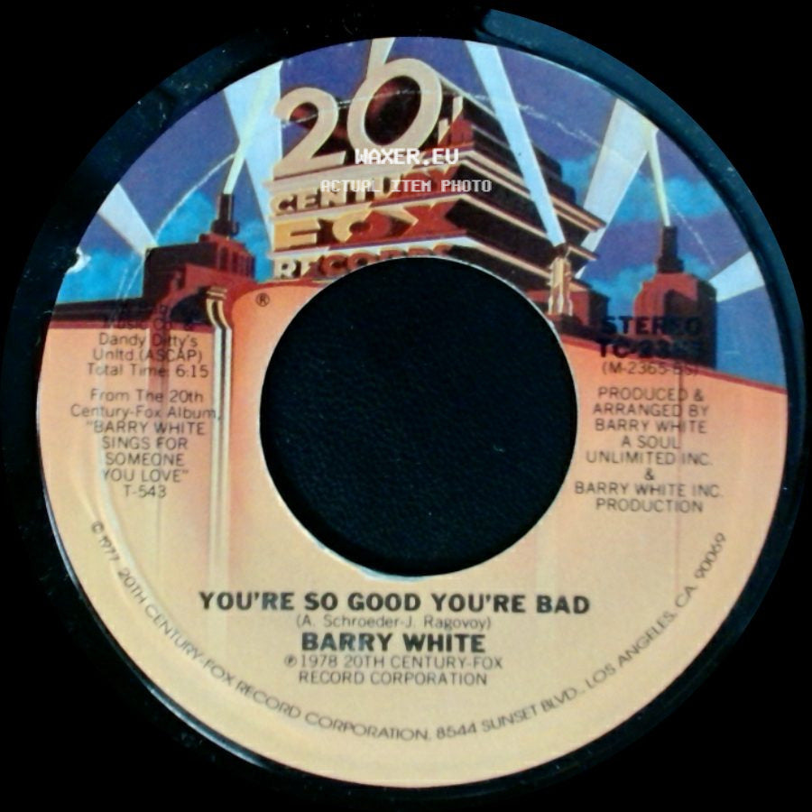 Barry White - You're So Good You're Bad / Oh What A Night For Dancing side A