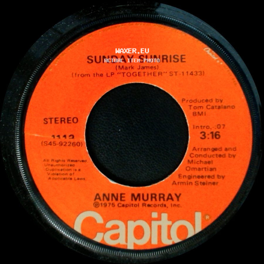 Anne Murray - Out On The Road Again / Sunday Sunrise side B