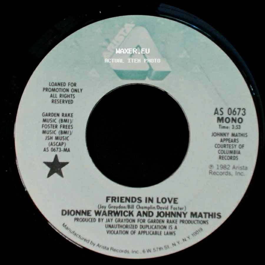 Dionne Warwick And Johnny Mathis - Friends In Love / Friends In Love side A