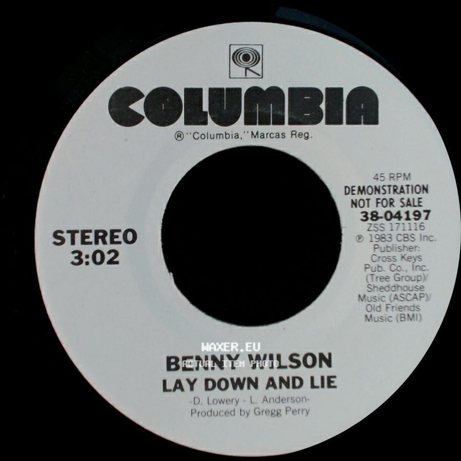 Benny Wilson - Lay Down And Lie / Lay Down And Lie side B