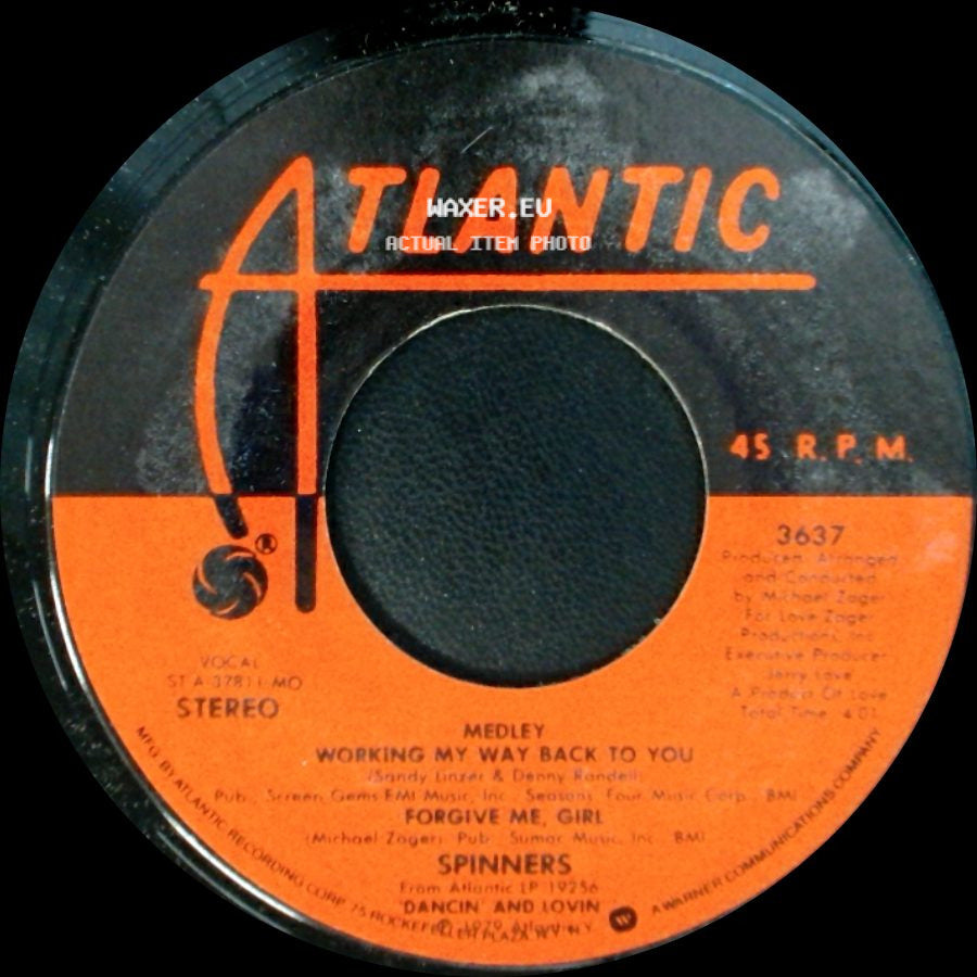 Spinners - Disco Ride / Medley Working My Way Back To You / Forgive Me, Girl side B