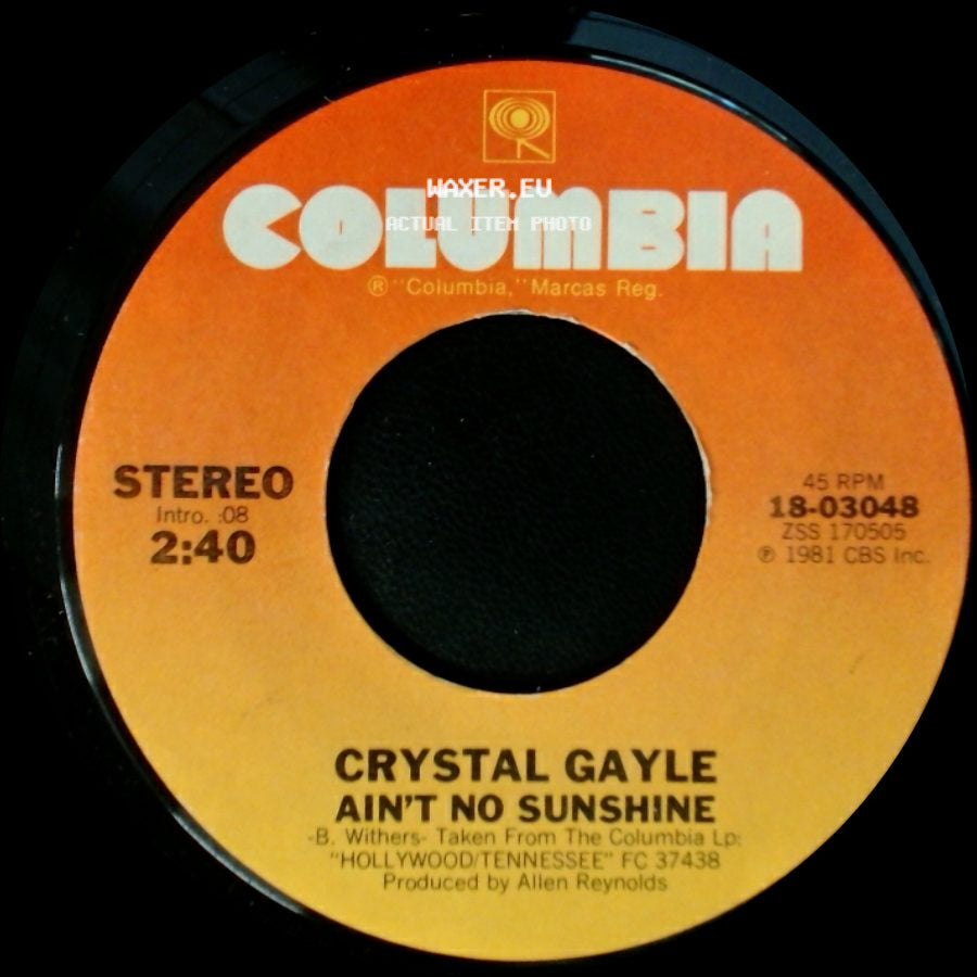 Crystal Gayle - Livin' In These Troubled Times / Ain't No Sunshine side B
