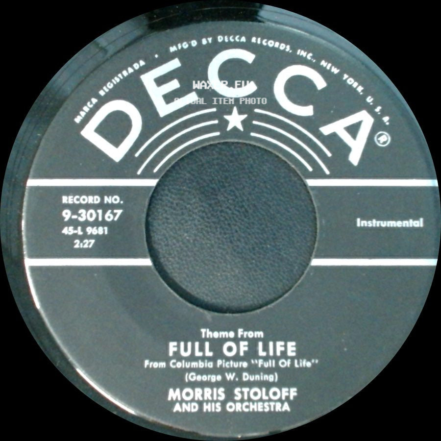 Morris Stoloff And His Orchestra - Nightfall / Theme From Full Of Life side B