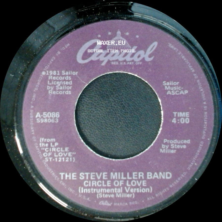 The Steve Miller Band - Circle Of Love / Circle Of Love (Instrumental Version) side B