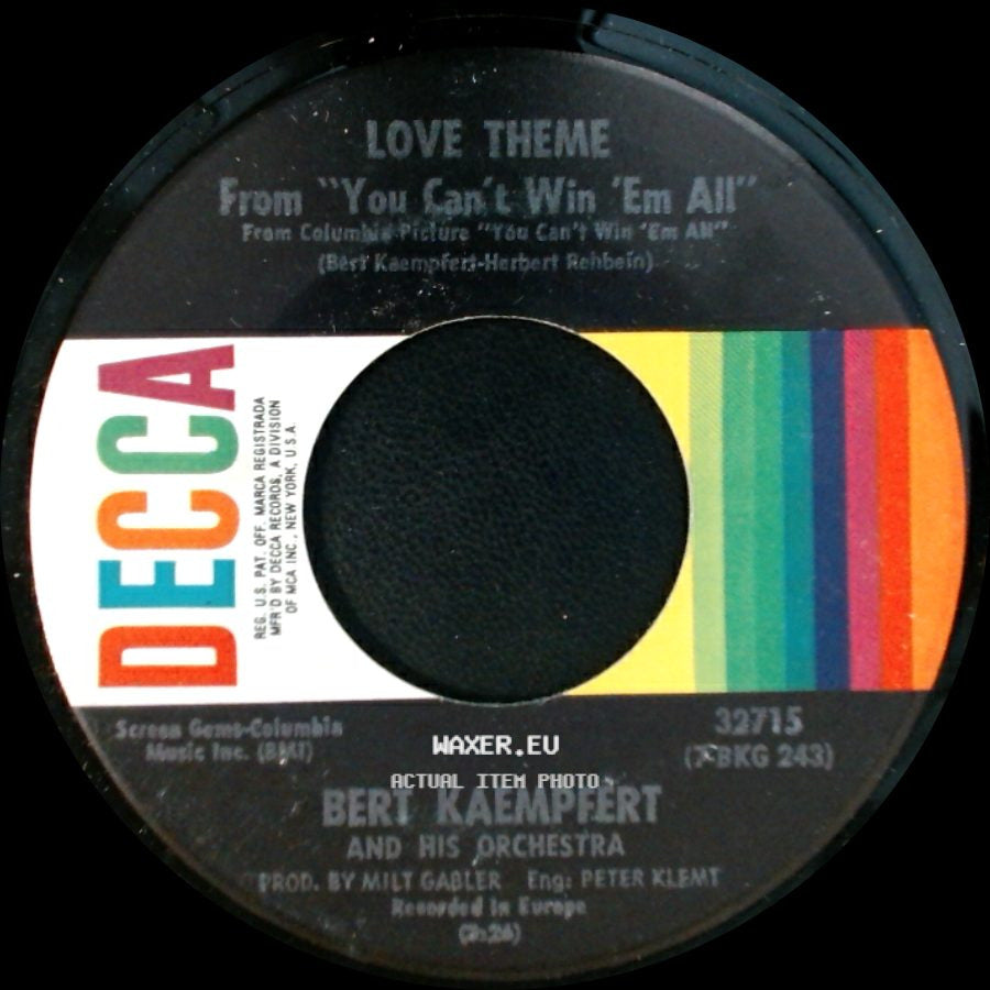 Bert Kaempfert And His Orchestra - Flight To Mecca / Love Theme From "You Can't Win 'em All" side B