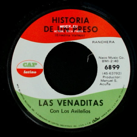 Las Venaditas Con Los Avileños - Dos Que Se Quieren / Historia De Un Preso side B