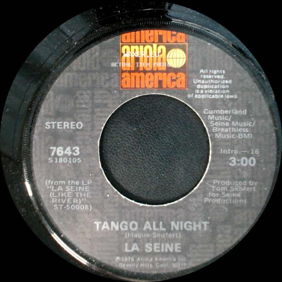 La Seine / Union Strong Arm Men - Tango All Night / La Seine side A