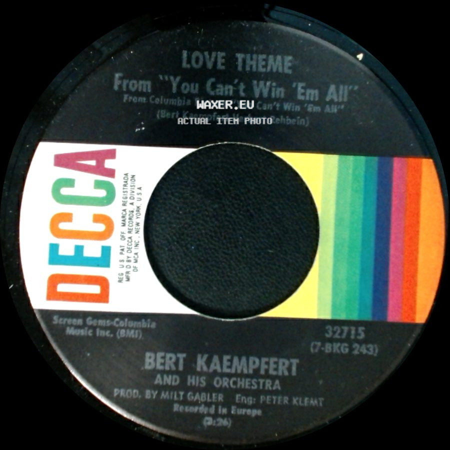 Bert Kaempfert And His Orchestra - Love Theme From "You Can't Win 'em All" / Flight To Mecca side A
