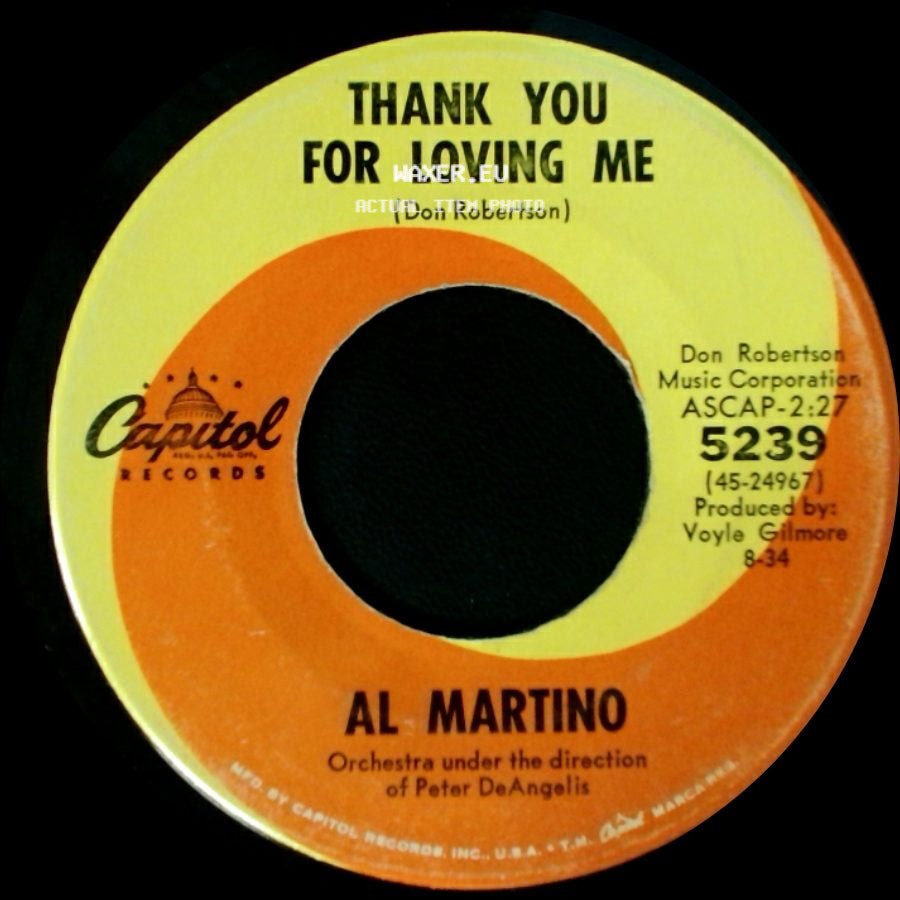 Al Martino - Always Together / Thank You For Loving Me side B
