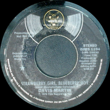 Davis Martin - Another Love Song / Strawberry Girl, Blueberry Boy side B