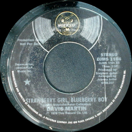 Davis Martin - Strawberry Girl Blueberry Boy / Another Love Song side A