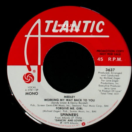 Spinners - Medley Working My Way Back To You / Forgive Me, Girl / Medley: Working My Way Back To You / Forgive Me, Girl side A