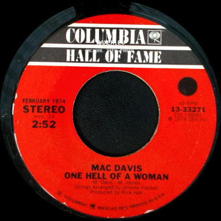 Mac Davis - Stop And Smell The Roses / One Hell Of A Woman side B