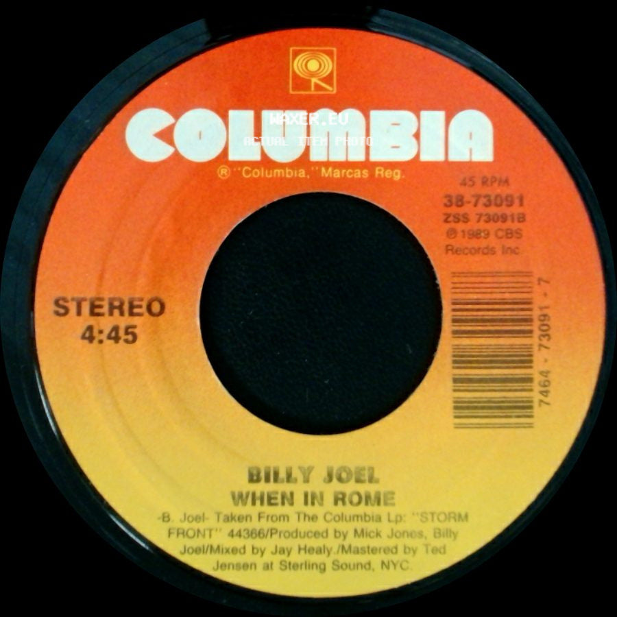 Billy Joel - When In Rome / I Go To Extremes side A