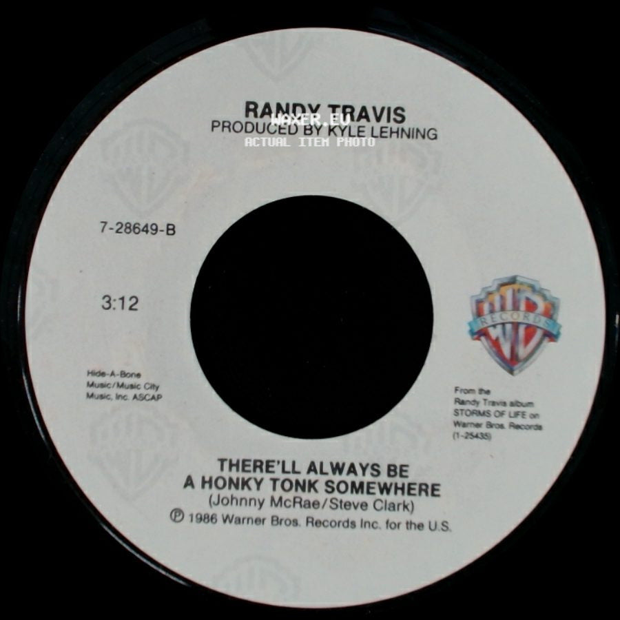 Randy Travis - Diggin' Up Bones / There'll Always Be A Honky Tonk Somewhere side B