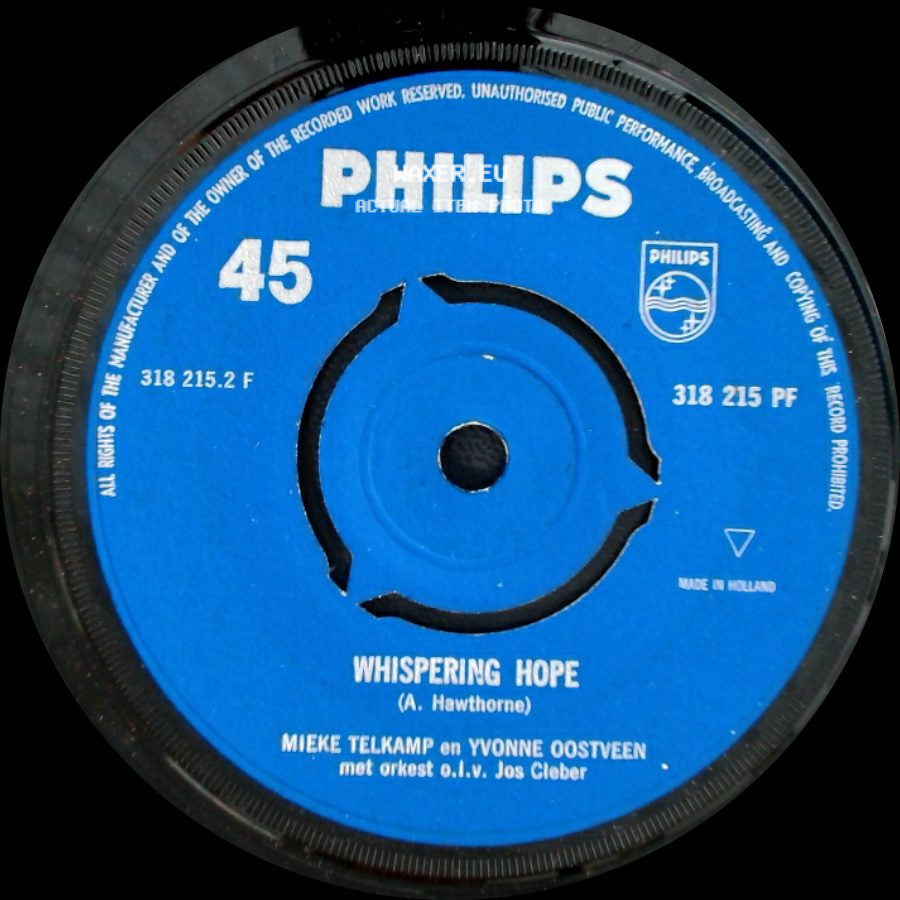 Mieke Telkamp En Yvonne Oostveen / Mieke Telkamp - Whispering Hope / Home Sweet Home side A