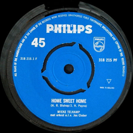Mieke Telkamp En Yvonne Oostveen / Mieke Telkamp - Whispering Hope / Home Sweet Home side B