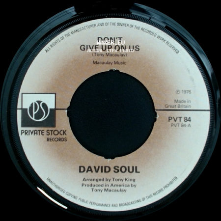 David Soul - Black Bean Soup / Don't Give Up On Us side B