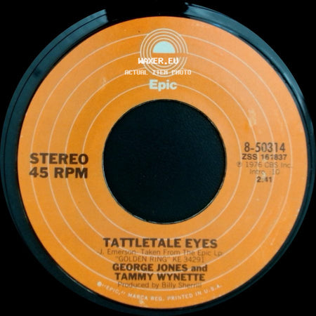 George Jones And Tammy Wynette - Tattletale Eyes / Near You side A